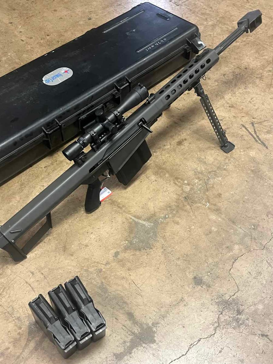 Barrett Model 82A1 50 BMG 20" Blued 82-A1 M82 +PELICAN CASE, LEUPOLD SCOPE